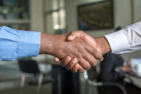 Professional handshake sealing work agreement